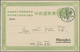 GA China - Ganzsachen: 1907, Card 1 C. Light Green Canc. "SHANGHAI 6 APR 08", Addressed Locally With Printed Text On Rev - Postcards
