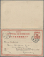 GA China - Ganzsachen: 1915, Junk 4 + 4 C. UPU Double Card Canc. Bisected Bilingual "NEWCHWANG 12 SEP 20" To Rudolstadt/ - Postcards