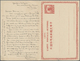 GA China - Ganzsachen: 1915, Junk 4 + 4 C. UPU Double Card Canc. Bisected Bilingual "NEWCHWANG 12 SEP 20" To Rudolstadt/ - Postcards