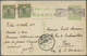 GA China - Ganzsachen: 1918. Postal Stationery Card 'Junk ' 1c Green Upgraded With SG 270, 2c Green (2) Tied By Machine - Cartes Postales