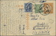 GA China - Ganzsachen: 1932. Postal Stationery Card One Cent Orange Upgraded With SG 397 4c Green And SG 402, 25c Blue T - Postcards