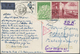 China - Volksrepublik: 1959, 20 F. Tenth Anniversary Etc. Tied "Peking 1959.10.15" To Ppc By Air Mail To Germany, Air Ro - Other & Unclassified