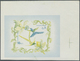 (*) Fudschaira / Fujeira: 1972, Souvenir Sheet 10r. "Colibri", Two Imperf. Stage Proofs Incl. Final Design, On Ungummed - Fujeira