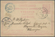 GA Holyland: 1890, &ldquo;JERUS  OCT/1890&rdquo; Cds. (Coles Walker No.3) On Postal Stationery Card 20 Para Rose, Via Co - Palestine