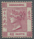 (*) Hongkong: 1863, 48 C. Rosa, Farbfrisches, Ungebrauchtes Exemplar Ohne Gummi , Geprüft Scheller. ÷ 1863, 48. C. Pink, - Autres & Non Classés