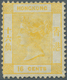 * Hongkong: 1877: 16 C. Yellow, Mint With Large Part Original Gum, Signed Pascal Scheller. - Other & Unclassified