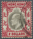 O Hongkong: 1903, KEVII $2 Scarlet/greyish Black, Canc. Part Strike "REGIST(ERED) Dater (SG 72, GBP 375.-). - Autres & Non Classés