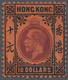 * Hongkong: 1912, 10 $ Purple And Black On Red, Unused, Fresh Colour, Fine, Signed Scheller And Bolaffi 1912, 10 $ Schwa - Autres & Non Classés