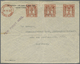 Br Hongkong: 1932, Meter 8 C. (2), 4 C. "VICTORIA 21 VI 32" To Cover To Magdeburg/Germany, Bank Correspondence, Crosswis - Autres & Non Classés