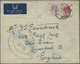 Br Hongkong: 1939. Air Mail Envelope Bearing SG 146, 15c Scarlet And SG 155 $1 Lilac And Blue Tied By Victoria Hong Kong - Autres & Non Classés