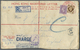 GA Hongkong: 1948. Hong Kong Air Mail Registered Letter 25c Blue Postal Stationery Envelope (faults,few Spots) Addressed - Autres & Non Classés