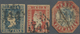 O Indien: 1855 Numeral Handstamp "C/144" Of Tanjore With REVERSED "C" Each On Lithographed ½a. Blue (Die II), 1a. Red (D - Other & Unclassified