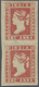 /(*) Indien: 1854 Lithographed 1a. Red, Die I, Vertical Pair, Unused Without Gum As Issued, Wide Margins All Round, Ligh - Other & Unclassified