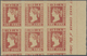 (*) Indien: 1854 Lithographed 1a. Red, Die II, Horizontal Block Of Six With Inscribed Sheet Margin At Right, With Part O - Autres & Non Classés