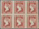 (*) Indien: 1854 Lithographed 1a. Red, Die II, Horizontal Block Of Six, Unused Without Gum As Issued, Part Sheet Wmk (wi - Autres & Non Classés