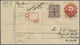 GA Indien: 1907 "Lady Minto Fete": Registered Soldiers' And Seamen's Envelope 1a. On 9p. Uprated QV 1r. Slate (SG 101) A - Other & Unclassified