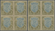 /** Indien: 1926-33 KGV. 15r. Blue & Olive Two Blocks Of Four, One With Wmk Mult Star Upright, The Other Block With Wmk - Other & Unclassified