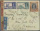 Br Indien: 1941. Air Mail Envelope Addressed To New York Bearing Lndia SG 254, 3a6p Blue, SG 255, 4a Brown, SG 256, 6a T - Autres & Non Classés