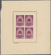 (*) Indien: 1957 Mutiny Centenary 90n.p., Imperforated Colour Trials On Watermarked Paper, Four Blocks Of 4, Respectivel - Autres & Non Classés