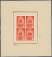 (*) Indien: 1957 Mutiny Centenary 90n.p., Imperforated Colour Trials On Watermarked Paper, Four Blocks Of 4, Respectivel - Autres & Non Classés