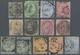 O Indien - Used Abroad: 1856/1900 (c.): Group Of 13 QV Stamps Used Abroad, With Postmarks From ADEN, BUSRAH (2 Stamps), - Other & Unclassified