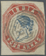 O Indien - Used Abroad: 1854-55 BURMA: Indian Lithographed 4a. Blue & Red, 4th Printing, Sheet Pos. 3, Used In AKYAB And - Autres & Non Classés