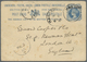 GA Indien - Used Abroad: BURMA 1895. Lndia &lsquo;one Anna' Postal Stationery (small Stains) Surcharge Written From By & - Autres & Non Classés