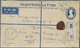 GA Indien - Used Abroad: BURMA, 1945. Registered Air Mail Indian Postal Stationery Envelope 'three Annas Postage One Ann - Other & Unclassified