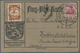 Indien - Flugpost: 1912, Airmail Rhien-Main TO INDIA(!): Airmail Stamp 10 Pf And Germania 10 Pf. (round Corner) On Offic - Poste Aérienne