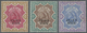 */(*) Indien - Konventionalstaaten: JIND 1886-99: QV Top Values Of 2r., 3r. And 5r. Optd. "JHIND/STATE", 3r. Unused With - Other & Unclassified