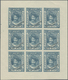 (*) Indien - Feudalstaaten: INDORE 1890: Court Fee Stamp 1a. As Waterlow Specimen In Blue, Complete Sheet Of Nine, Imper - Other & Unclassified