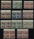 (*) Irak: 1918, "IRAQ IN BRITISH OCCUPATION" Complete Set Of 14 Values In Top Margin Blocks Of Four With Specimen Perfin - Iraq