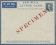 Irak: 1932,  The World's First Airmail Letter Card, King Faisal 15 Fils Slate-blue, Ovpt. "SPECIMEN" In Red, Scarce. - Iraq