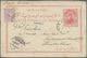 GA Iran: 1896, Postal Stationery Card 4 Chahis Carmine Used Uprated With 1 Ch. Violet Cancelled By Tabriz Cds. To Switze - Iran