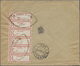 Br Iran: 1910. Registered Envelope (small Faults) Addressed To Teheran Bearing Yvert 221a, 1c Registered Label (strip Of - Iran