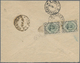 Br Iran: 1917. Envelope Bearing Yvert 304, 3c Grey And Green (pair) Tied By Teheran/No 6 Double Ring With Framed Blue Re - Iran