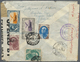 Br Iran: 1942. Registered Air Mail Envelope (faults) Addressed To London Bearing Yvert 644, 1r Turquoise, Yvert 647, 3r - Iran