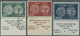 O Israel: 1948, Coins Doar Ivri 250 M. And 500 M. With Full Tab And 1000 M. With Short Tab, Used With Special Mark, Fine - Other & Unclassified