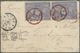 Br Japan: 1895. Envelope Addressed To France Bearing 'Silver Wedding' SG 127, 5s Blue (pair) Tied By Oita-Bungo Vernacul - Other & Unclassified