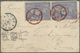 Br Japan: 1895. Envelope Addressed To France Bearing 'Silver Wedding' SG 127, 5s Blue (pair) Tied By Oita-Bungo Vernacul - Autres & Non Classés