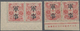 ** Japan - Militärpostmarken: 1914, Military Stamp Wmkd., Two Horizontal Margin Pairs: Bottom Imprint Resp. Bottom Left - Military Service Stamps