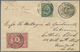 GA Japanische Post In China: 1888, Koban Envelope Small Size 2 S. Uprated Silver Wedding 2 S. And UPU Koban 1 S. (right - 1943-45 Shanghai & Nankin