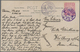 Delcampe - Japanische Post In China: 1909/37, Four Cards: Kiku 4 S. Tied "DAIREN 3.10.09" Via "CHANGCHUN-S 4.10.09" To Weilburg/Nas - 1943-45 Shanghai & Nanjing