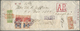 Br Japanische Post In Korea: 1937, 50 S. (pair) And 6 S. (pair)  Tied "KEIZYO 27.6.39" To Money Letter Envelope Marked B - Military Service Stamps