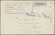 Br Japanische Verwaltung Von Taiwan: 1944. Prisoner Of War 3rd Taiwan Card (Rank & Name) Dated '22nd Nov 1944' With Pre- - 1945 Occupation Japonaise