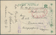 Lagerpost Tsingtau: Narashino, 1917, Intercamp Mail Card To Kurume: Red Oval Camp Seal Of Narashino W. Oval Vermilion Ha - China (offices)