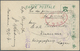 Lagerpost Tsingtau: Narashino, 1917, Intercamp Mail Card To Kurume: Red Oval Camp Seal Of Narashino W. Oval Vermilion Ha - Chine (bureaux)