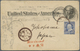 GA Japan - Besonderheiten: 1895. U.S Postal Stationery Card 1c Black Upgraded With Yvert 70, 1c Blue Tied By Sacramento - Autres & Non Classés