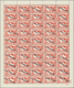** Jemen - Königreich: 1964, "FREE YEMEN..." Handstamp In Black On 1959 Telcom Issue, Complete Sheet Of 50 Stamps (folde - Yémen