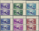 ** Jemen - Königreich: 1964, "FREE YEMEN..." Handstamp In Violet On 1960 UNO Issue, Complete Set Of Seven Values As Vert - Yemen